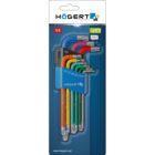 HOEGERT Набор Г-образных ключей TORX с цветной маркировкой, Т10-Т50, 9 шт. — изображение 2