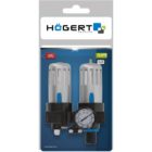 HOEGERT Фильтр-регулятор с манометром и лубрикатор пневматический 1/4", 90см³/60см³, 9 бар/135 PSI — изображение 3