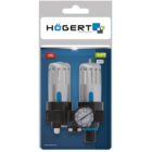 HOEGERT Фильтр-регулятор с манометром и лубрикатор пневматический 1/4", 90см³/60см³, 9 бар/135 PSI — изображение 2